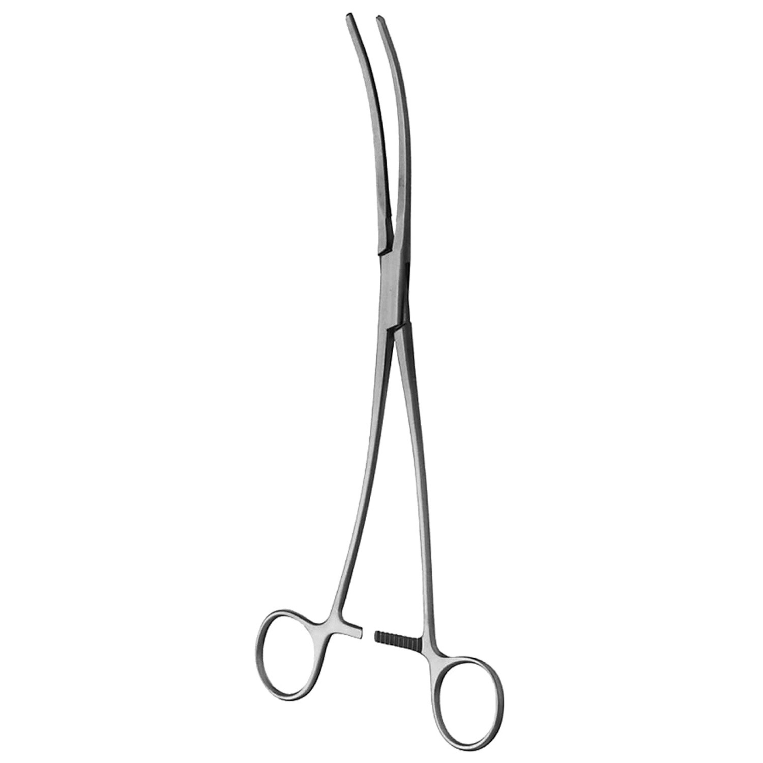 Crafoord Coarctation Forceps, Horizontal Serrations, Curved Jaws, 9 1/2" (24.0 Cm)
